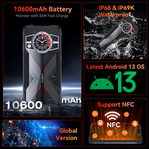 Cubot KingKong9 Android13 24GB RAM+256GB ROM 10600mAh Rugged Phone
